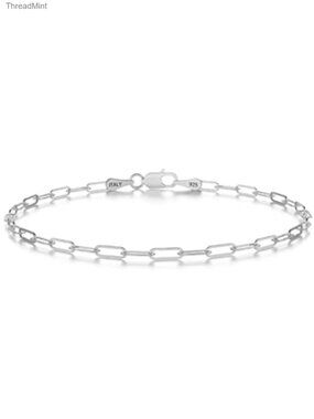 925 Sterling Silver Paperclip Chain Bracelet 3/4/5mm 6.5-9 Inches, Lobster Claw